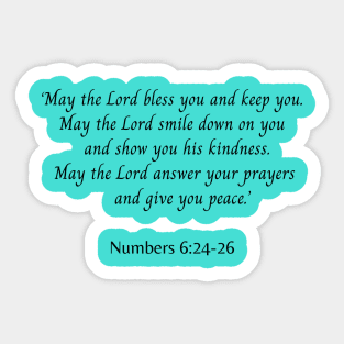 Scripture Verse Numbers 6:24-26 Sticker